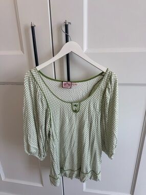 Juicy Couture Mint Honeycomb dress with green Trim and Pink Label Patch